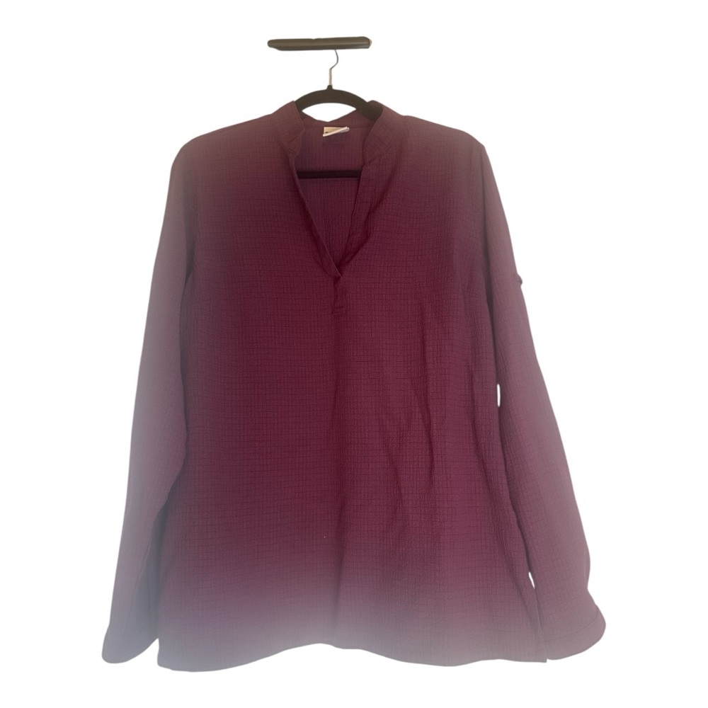Columbia women’s Burgundy Rayon Blend boho casual Top size Large - Picture 2 of 8